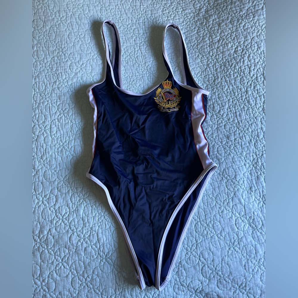 Navy Guess one piece bathing suit